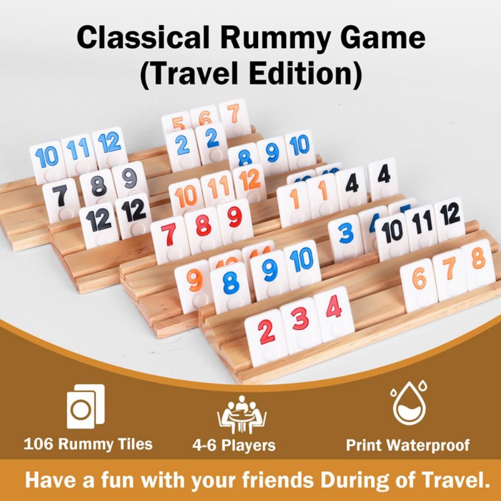 Board Game Family - 106Pcs Board Games Wooden Rummy Cube