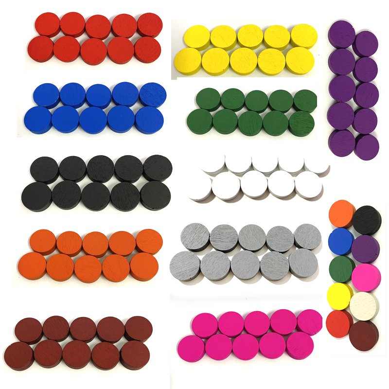 50pieces 15*5MM 11 Colors Wood - đánh giá và giá Game Token Counter