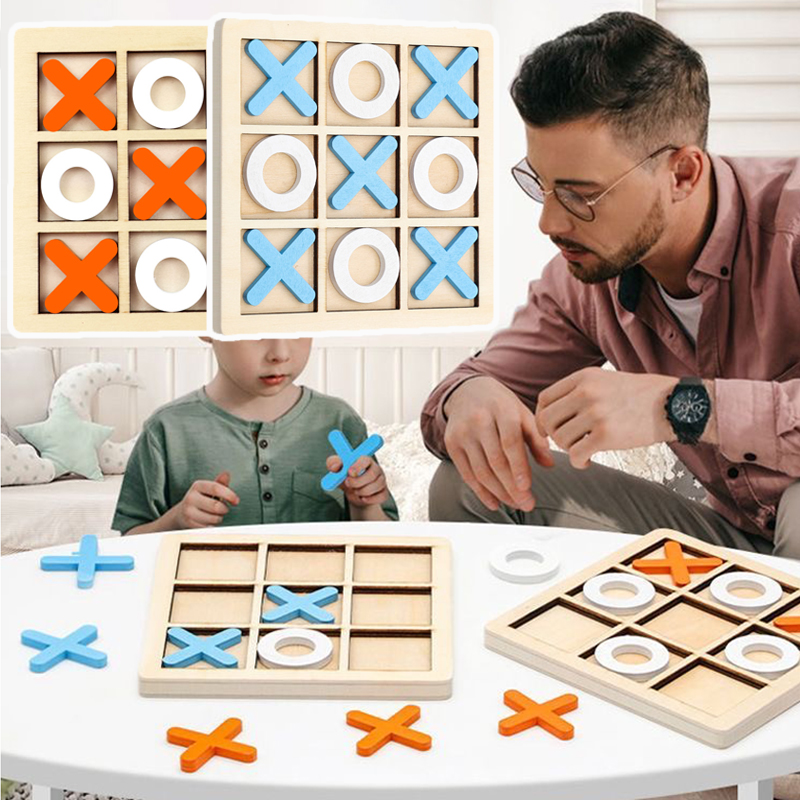 Wooden Tic Tac Toe Board Game  - đánh giá và giá Board Game Family